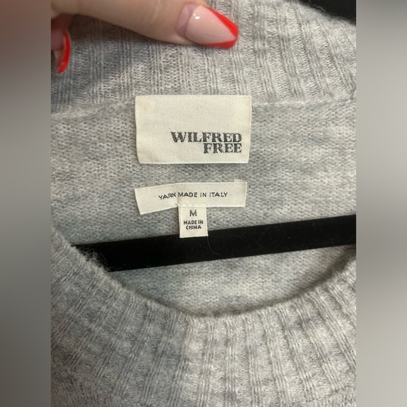 Aritzia Wilfred Free gray crew neck sweater wool and alpaca blend - Picture 3 of 6